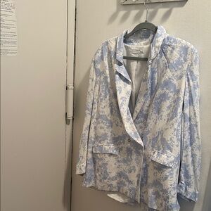 Thakoon Blue and White Floral Blazer